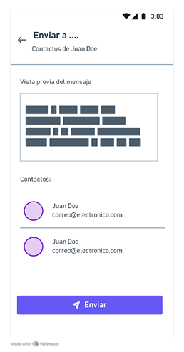 Wireflow: enviar mensaje